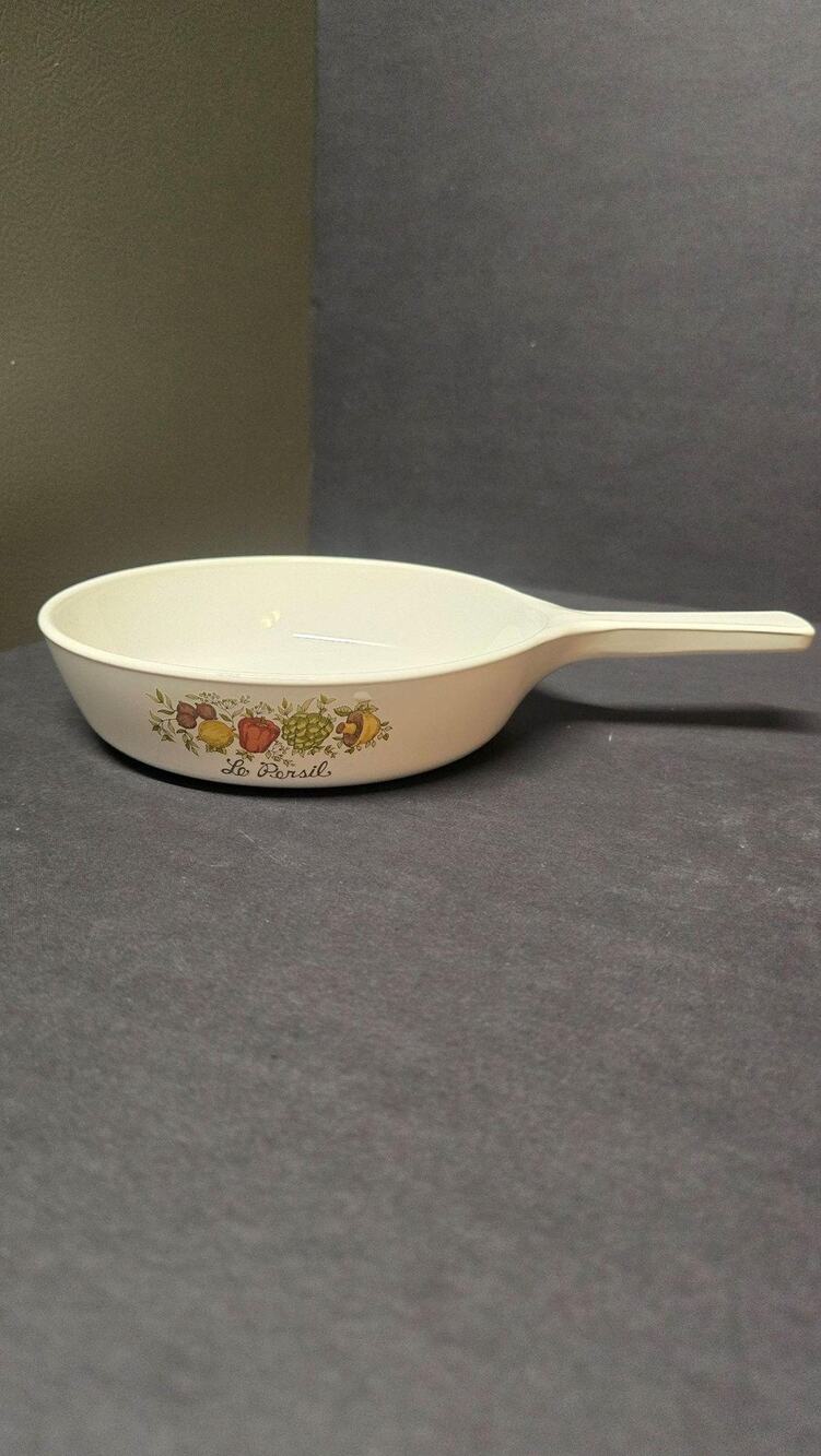 Vintage CorningWare Spice Of Life White Handle Skillet P-83-B Le Persil Pan